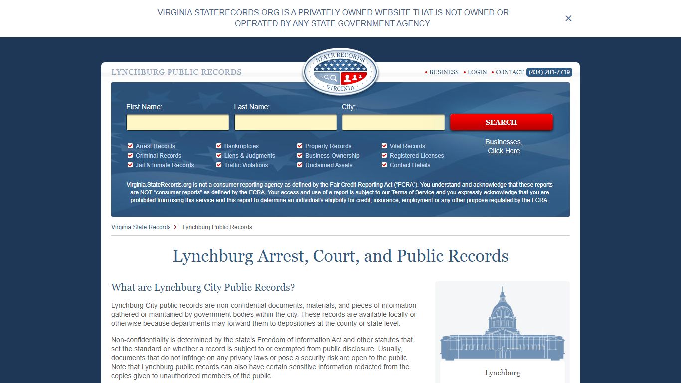 Lynchburg Arrest and Public Records | Virginia.StateRecords.org