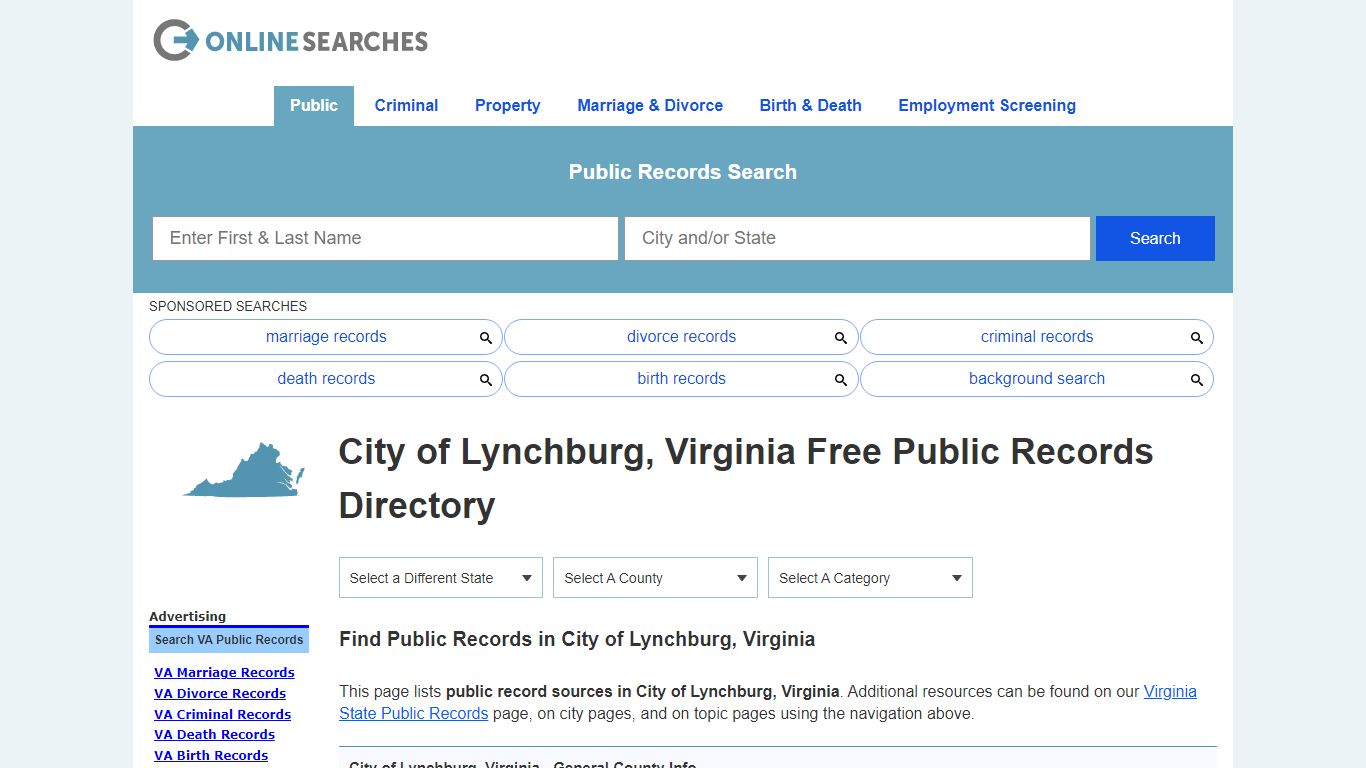 City of Lynchburg, Virginia Public Records Directory