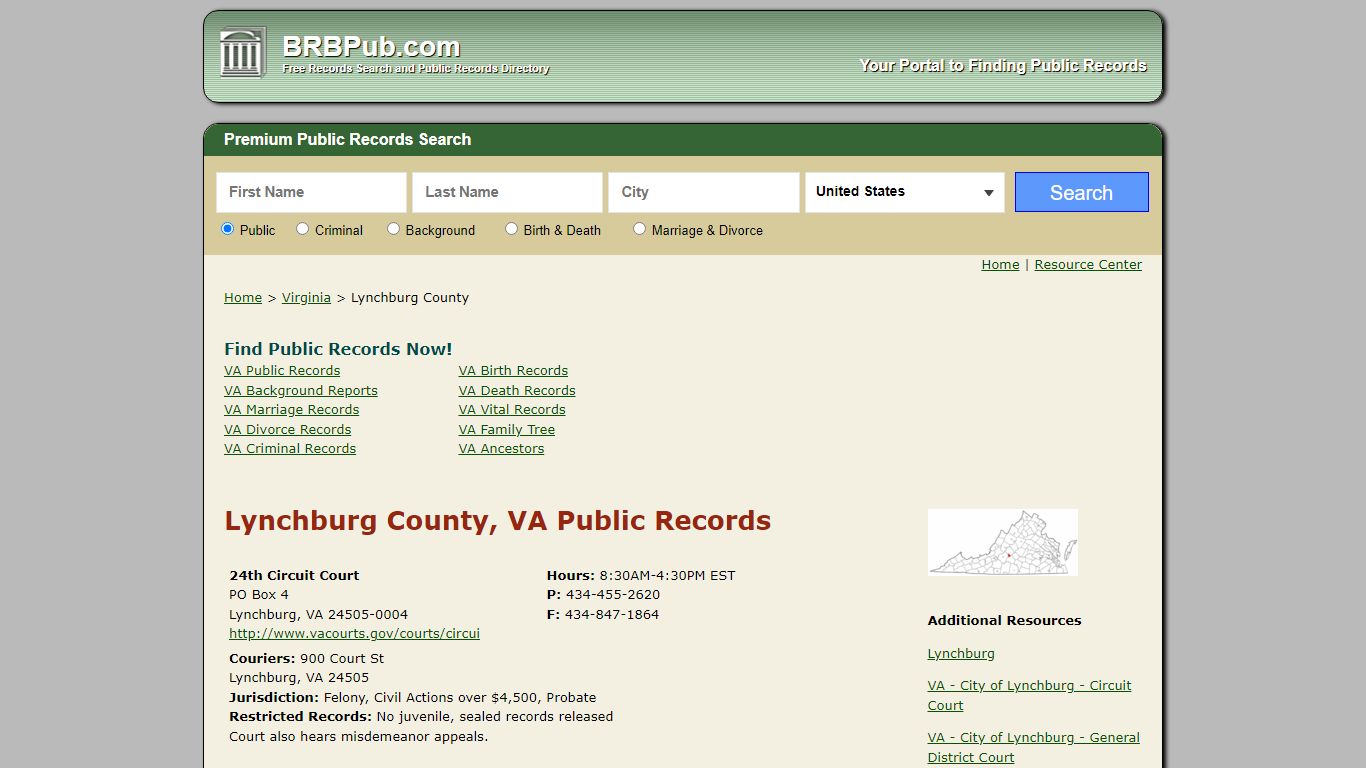 Lynchburg County Public Records | Search Virginia Government Databases